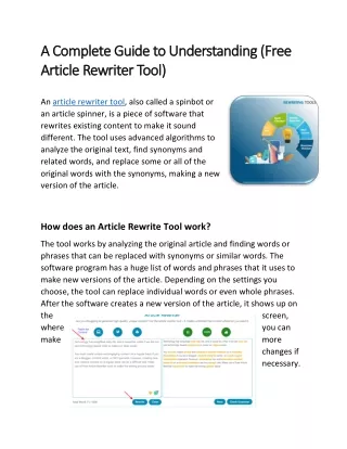 A Complete Guide to Understanding (Free Article Rewriter Tool)