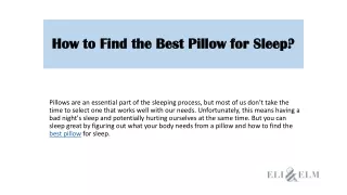 how to find the best pillow for sleep