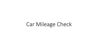 Car Mileage Check