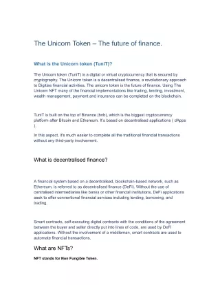 "Welcome to THE UNICORN Start crypto with use to THE UNICORN"