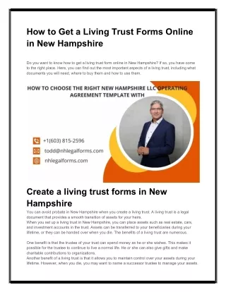 how to get a living trust forms online