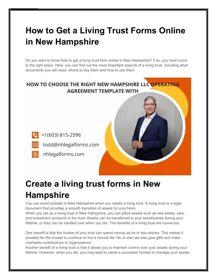 how to get a living trust forms online