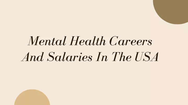 mental health careers and salaries in the usa