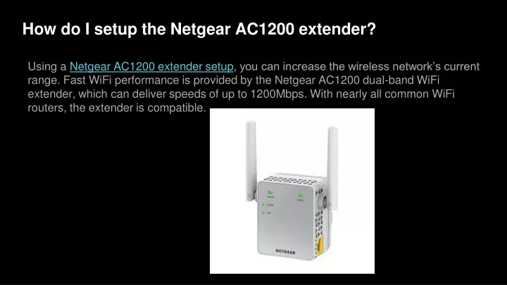 how do i setup the netgear ac1200 extender