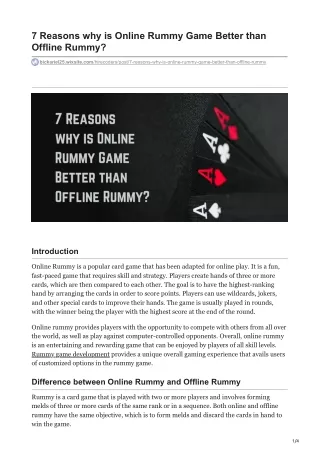 7 Reasons why is Online Rummy Game Better than Offline Rummy