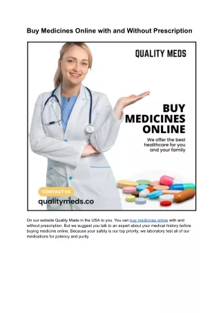 Buy Medicines Online with and Without Prescription