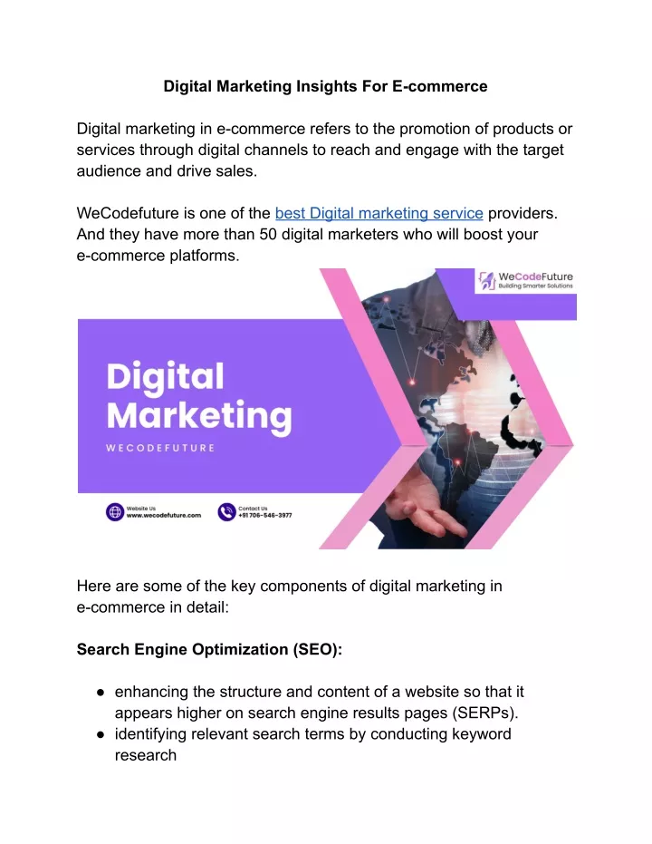 digital marketing insights for e commerce