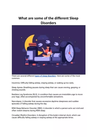 Here are some of the different sleep disorders