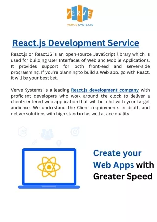 React.js Development Service - Verve Systems