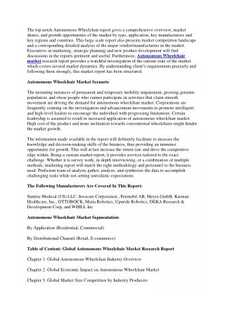 the top notch autonomous wheelchair report gives