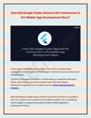 how did google flutter become the frontrunner