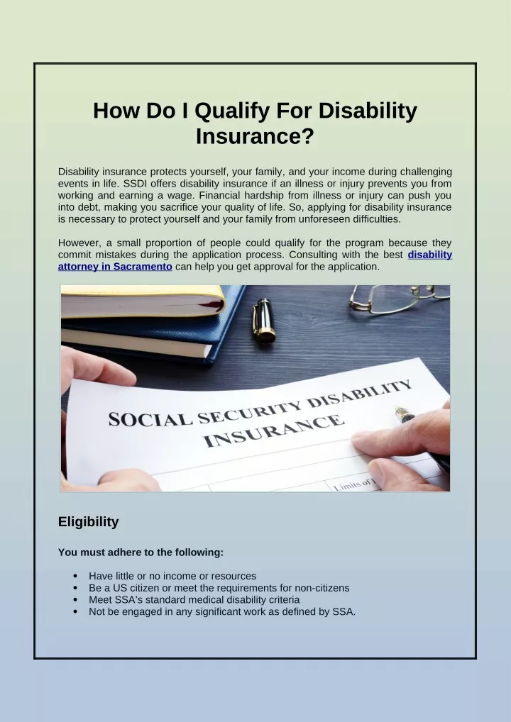 how do i qualify for disability insurance