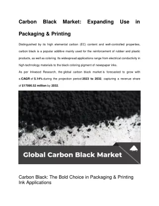 Carbon Black Market: Expanding Use in Packaging & Printing
