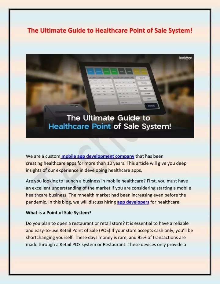 the ultimate guide to healthcare point of sale