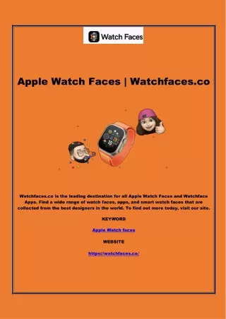 Latest Apple Smart Watch Faces | Watchfaces.co