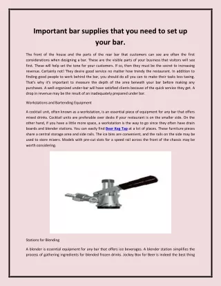 Important bar supplies that you need to set up your bar
