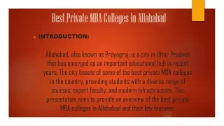 Best Private MBA Colleges in Allahabad