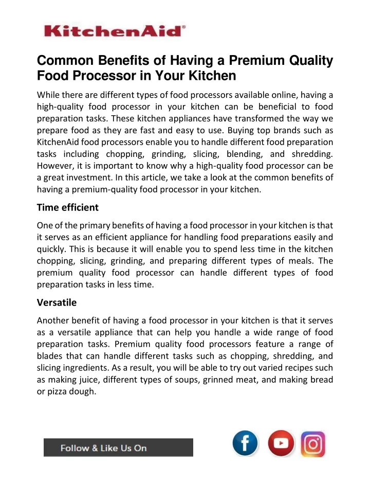 common benefits of having a premium quality food