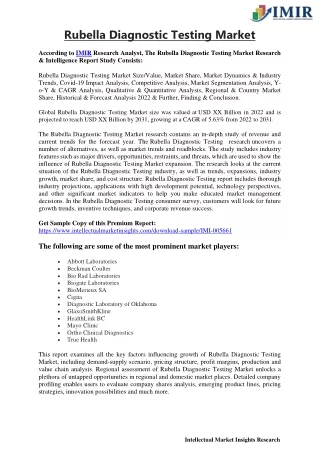 rubella diagnostic testing market