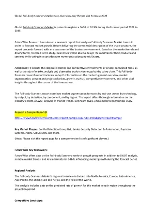 global full body scanners market size overview