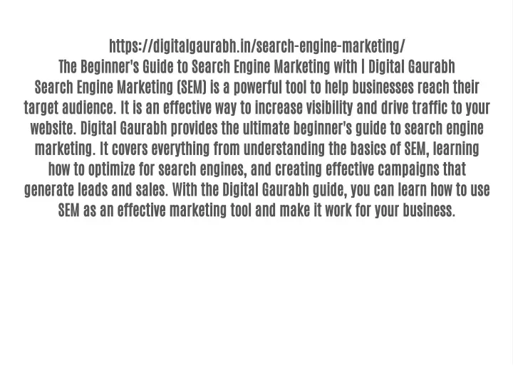 https digitalgaurabh in search engine marketing