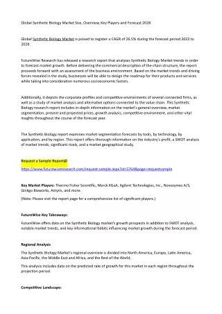 global synthe c biology market size overview