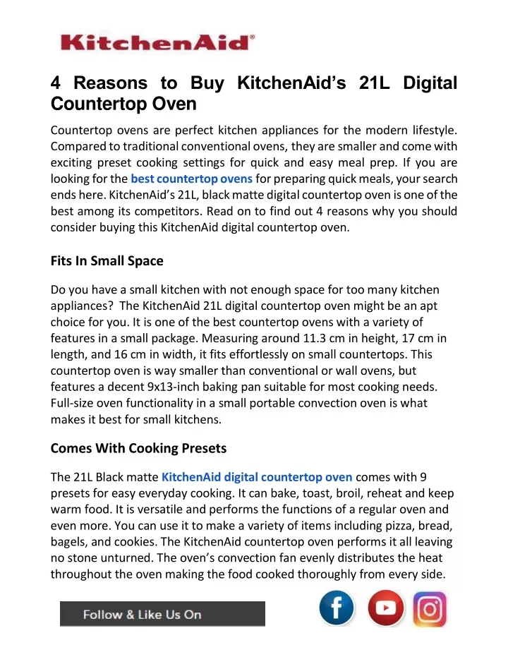 4 reasons to buy kitchenaid s 21l digital