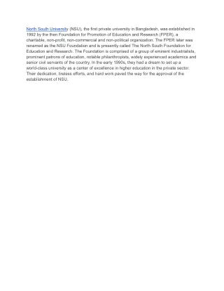 north south university nsu the first private