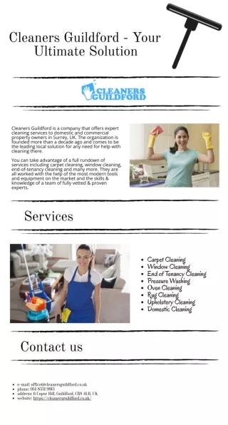 Your Ultimate Cleaners in Guildford - Company Presentation