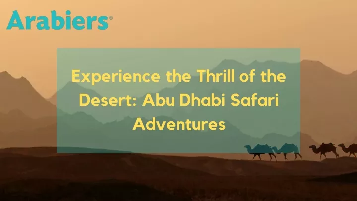 experience the thrill of the desert abu dhabi