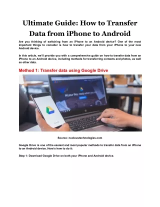 Ultimate Guide How to Transfer Data from iPhone to Android