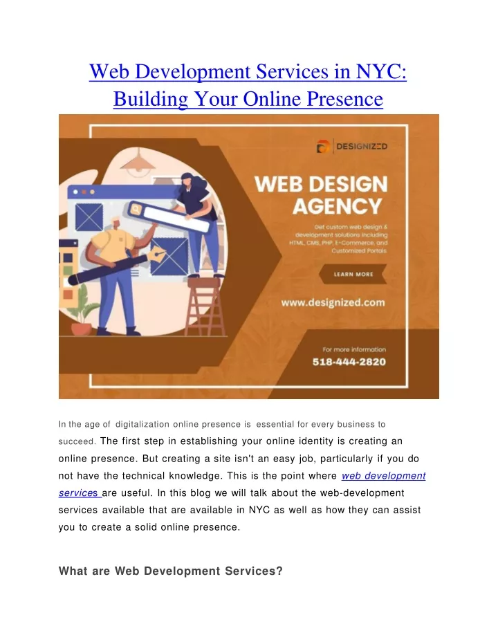 web development services in nyc building your online presence