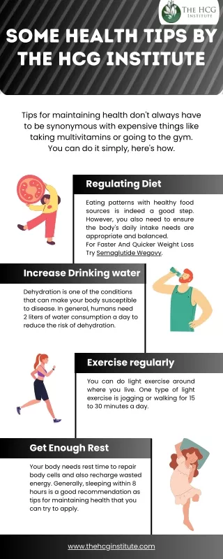 Some Health Tips By The HCG Institute