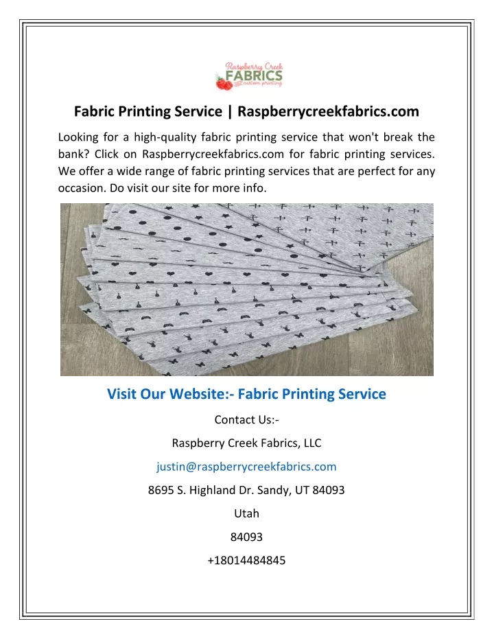 fabric printing service raspberrycreekfabrics com