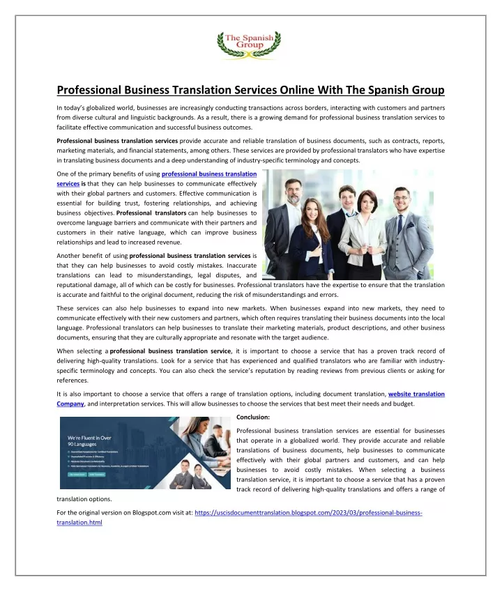 professional business translation services online
