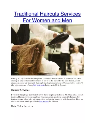 Traditional Haircuts Services For Women and Men