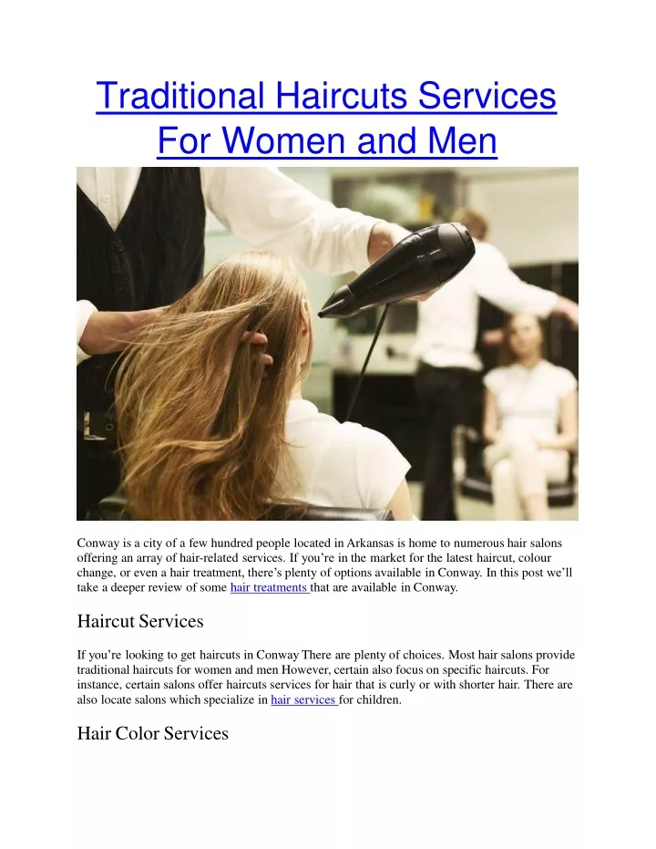 traditional haircuts services for women and men