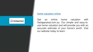 Home Valuation Online  Getappraisal.com.au