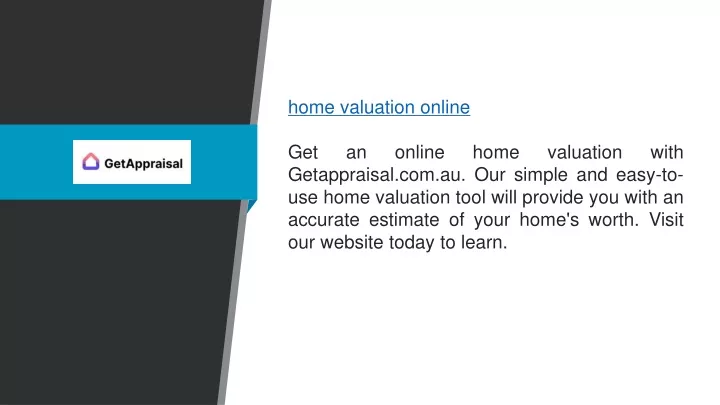 home valuation online get an online home