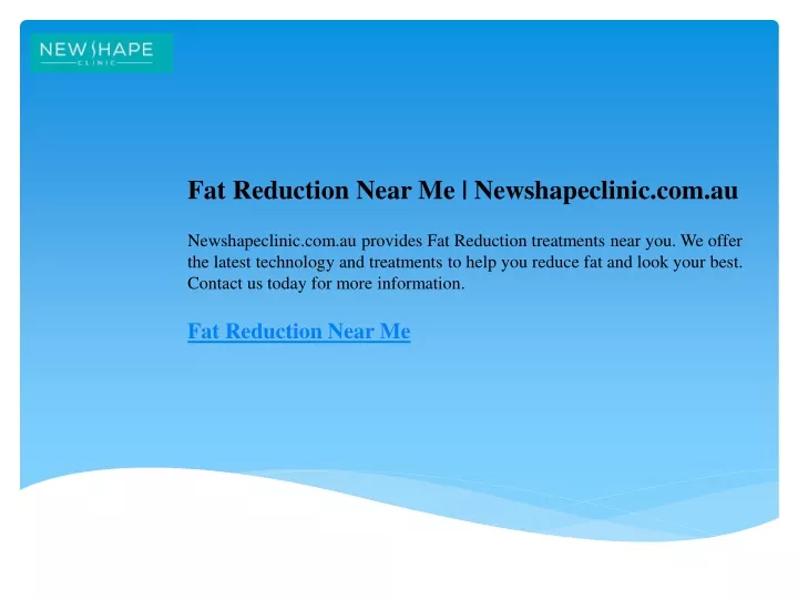 fat reduction near me newshapeclinic