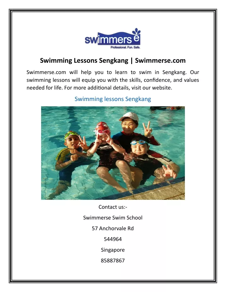 swimming lessons sengkang swimmerse com