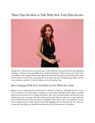three tips on how to talk with new york elite