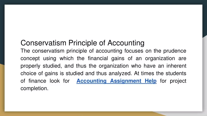 conservatism principle of accounting