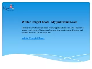 White Cowgirl Boots  Mypinkfashion.com
