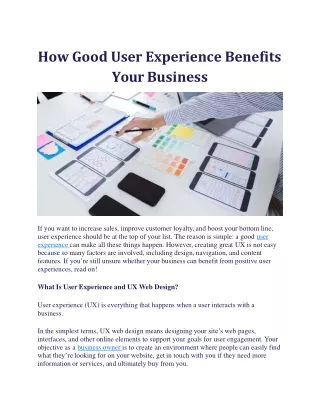 how good user experience benefits your business