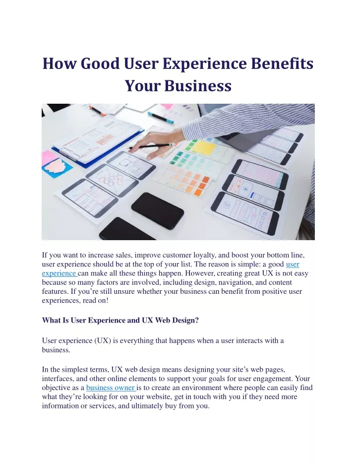 how good user experience benefits your business