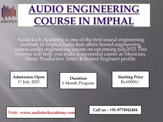 audio engineering course in imphal