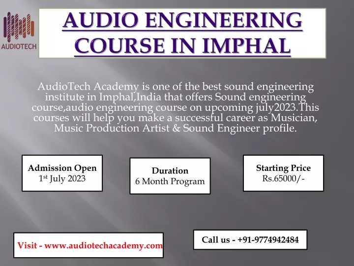 audio engineering course in imphal