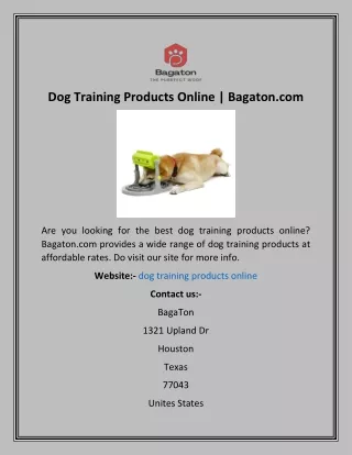 Dog Training Products Online  Bagaton