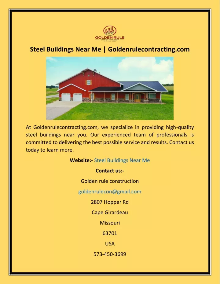 steel buildings near me goldenrulecontracting com